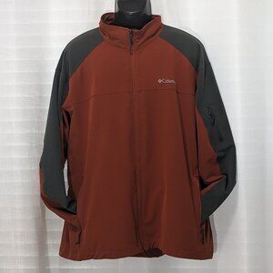 Columbia Jacket Men's Omni-Shield Orange Gray Softshell Full Zip Size  XL